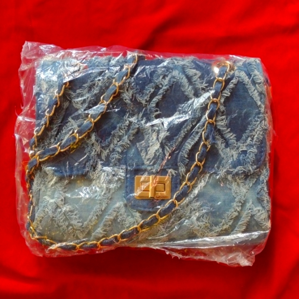 NWT Denim Jean Purse